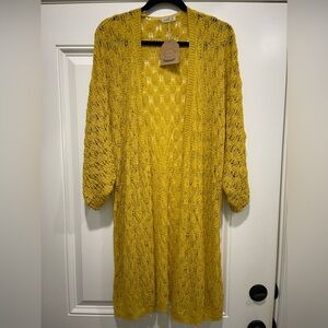 NWT Kori brand, Lightweight Knit Cardigan, Mustard Color, Size M/L